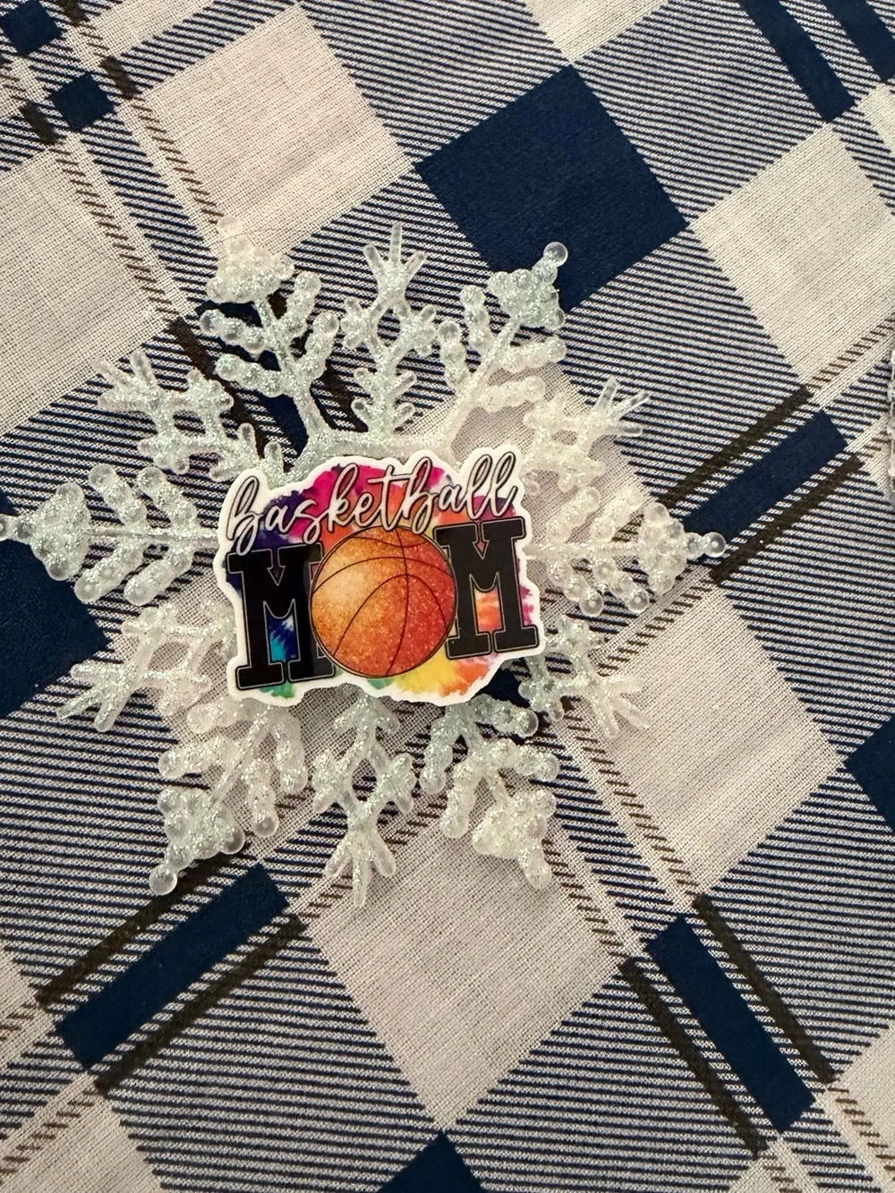 Basketball MOM ornament- Rainbow Basketball Design